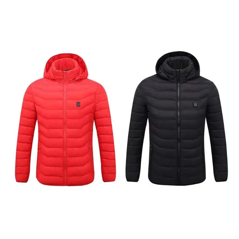 

Smart Infrared Heating Men Jacket Smart Electric Heated Winter Coat Thermal Warm Zipper Winter Outdoor Hooded Jackets Clothes