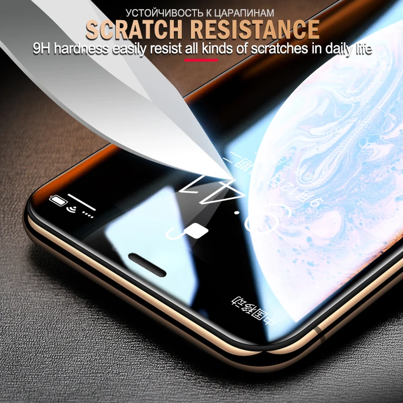 6D пленка из закаленного стекла для Apple iPhone X 10 Xs Max полная изогнутая Защитная