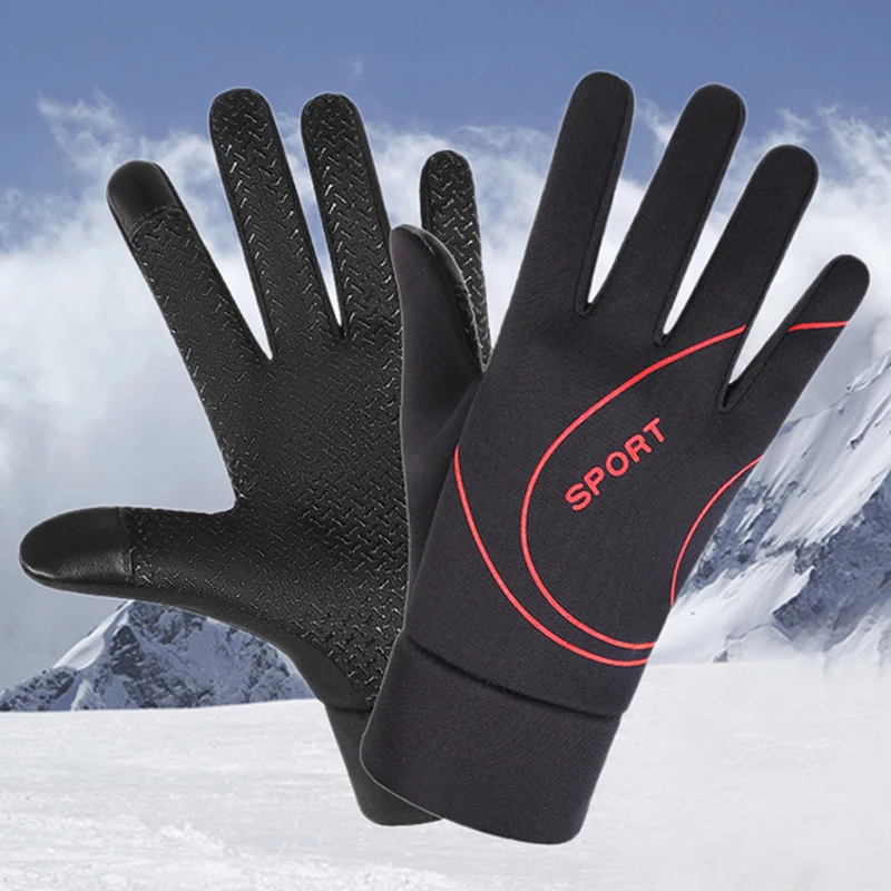1 шт рыболовные перчатки с полным пальцем новые осенние зимние Бархатные утолщенные уличные перчатки для верховой езды Нескользящие теплые велосипедные перчатки с сенсорным экраном