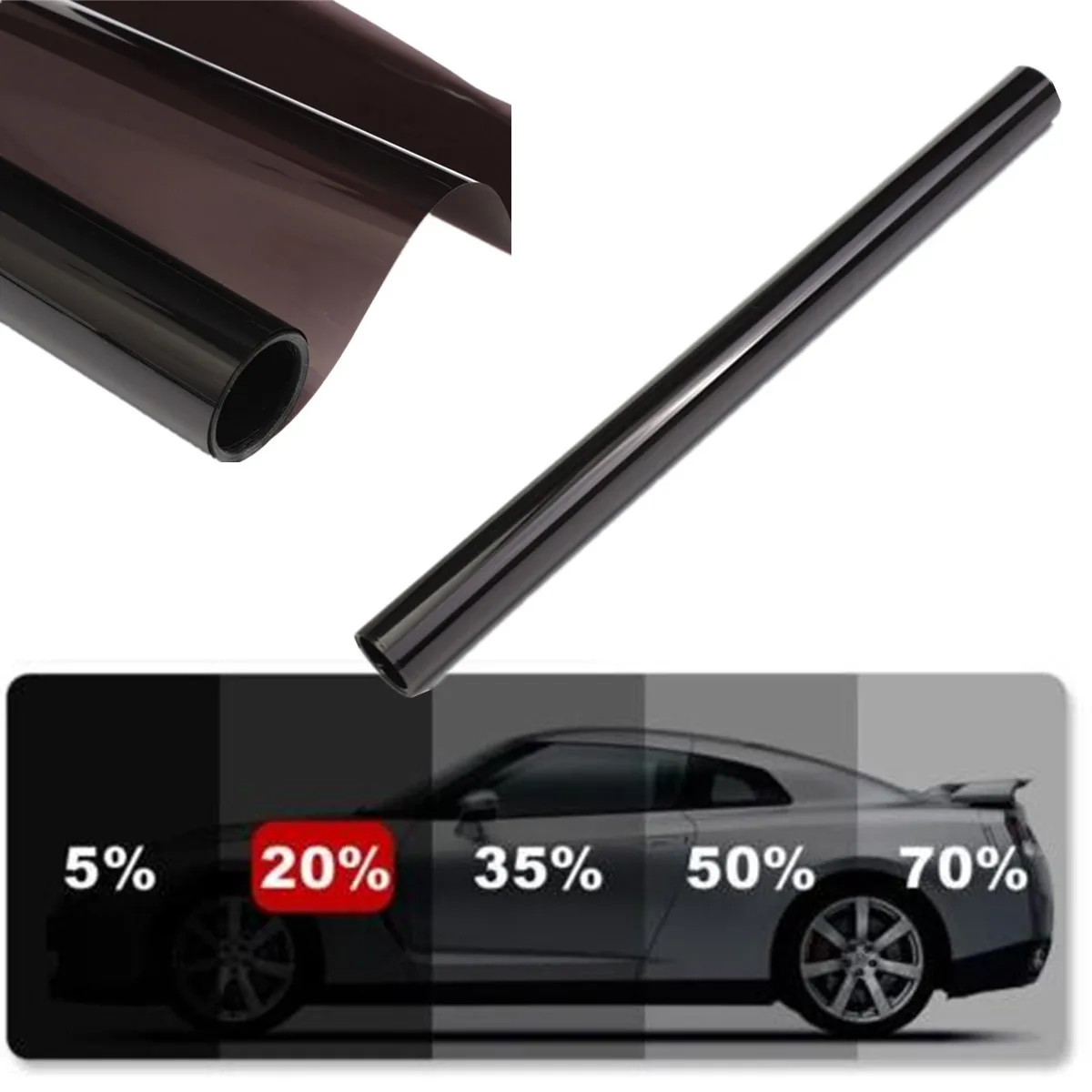 car window tint film black 20/% 20/"x25/'