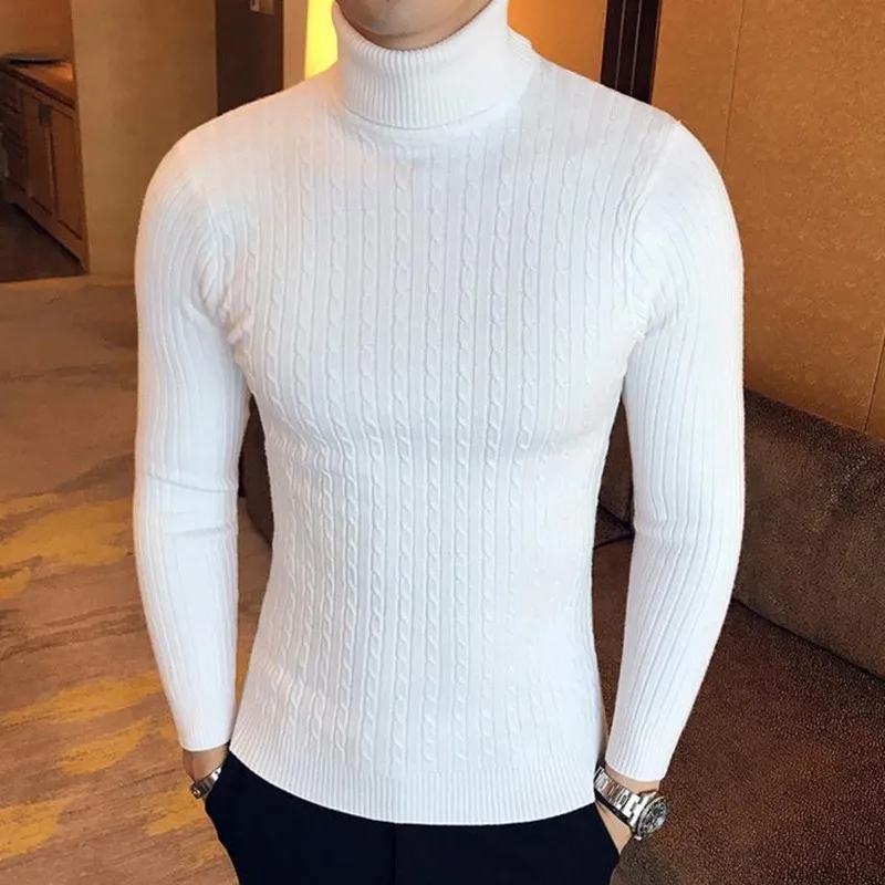 Zollrfea Winter High Neck Thick Warm Sweater Men Turtleneck Brand Mens ...