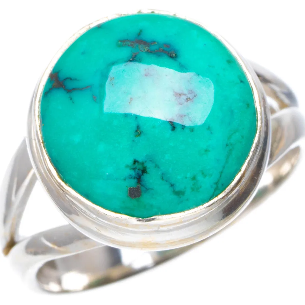

Natural Turquoise Handmade Unique 925 Sterling Silver Ring 5.25 A1142