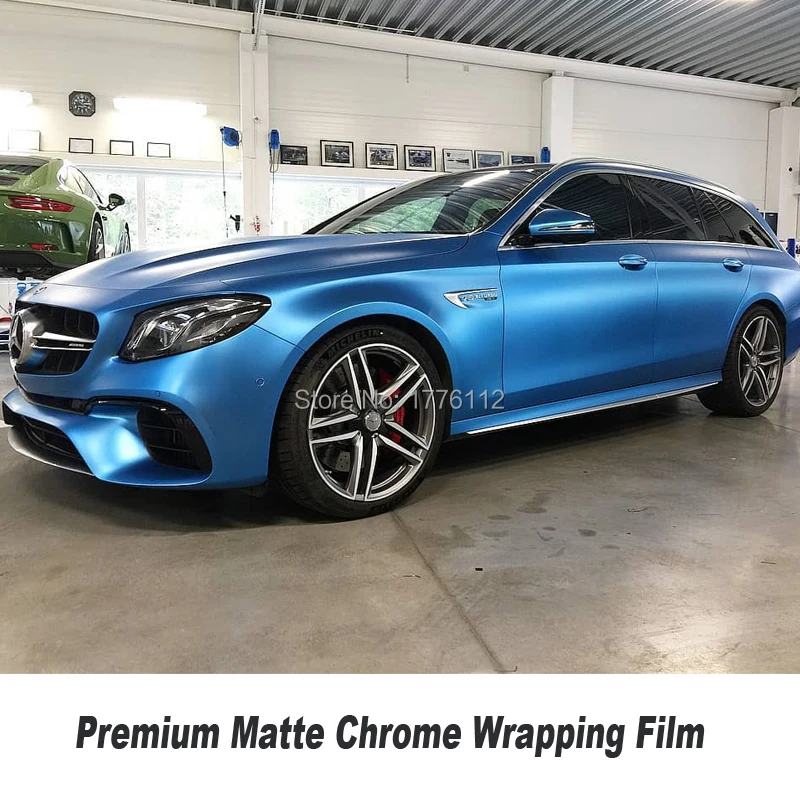 

upgrade light blue matte chrome vinyl series auto matte vinyl wrap Multiple colour High-end matte chrome series