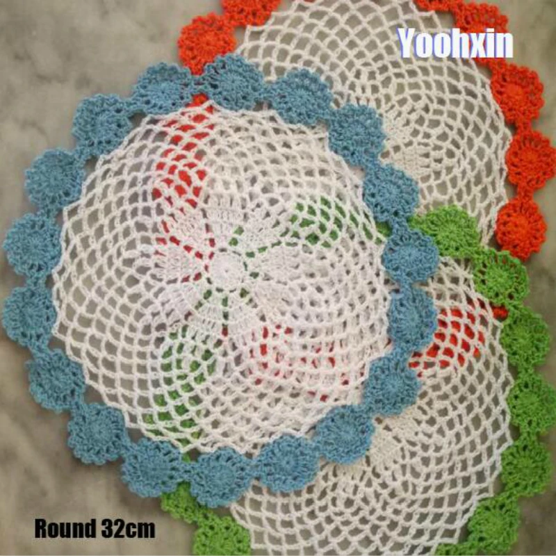 

NEW Cotton Round Placemat Cup Coaster Mug Kitchen Christmas Dining Table Place Mat Cloth Lace Crochet Tea Dish Doily Coffee Pad