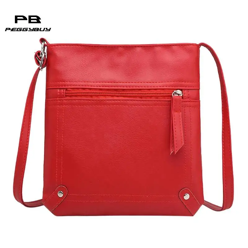 

Women Messenger Bags Females Solid Color Bucket Bag Leather Crossbody Shoulder Bag Girls Handbag Satchel Famous Design 2019 New