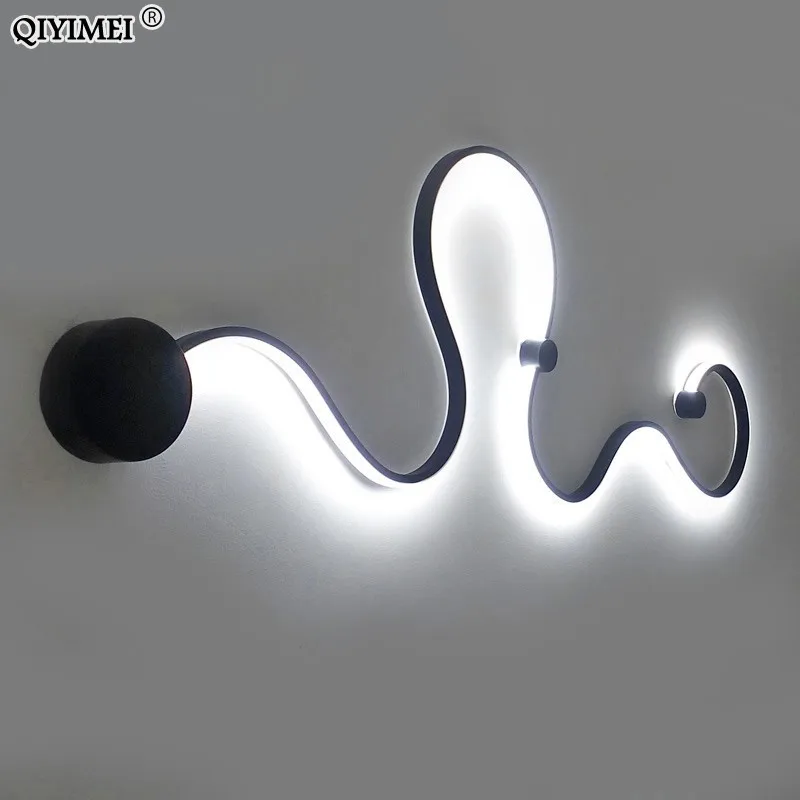  simple creative wall lamps with white or balck color for bedroom bedside decoration Nordic designer - 32831719174