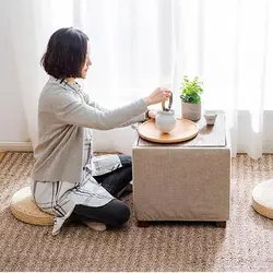 Круглый Zafu подушка для кресла 40 см круглый Pouf татами подушки Йога сиденье пол S натуральный соломы медитации коврики