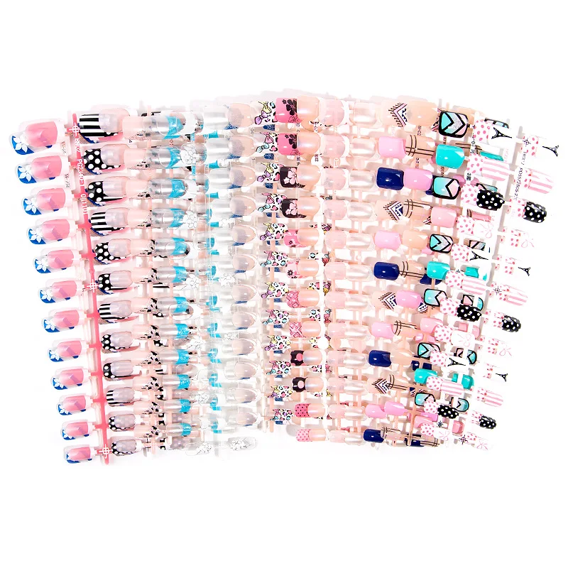 

24Pcs Colorful False Nails Cute Cartoon Animals Patterns Fake Nails Full Cover Nail Art Decoration Tips Manicure Beauty Tools