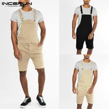 INCERUN мужские брюки комбинезон с ремешками карманы хлопковые комбинезоны пляжного типа повседневные брюки мужские уличные модные комбинезоны брюки плюс размер