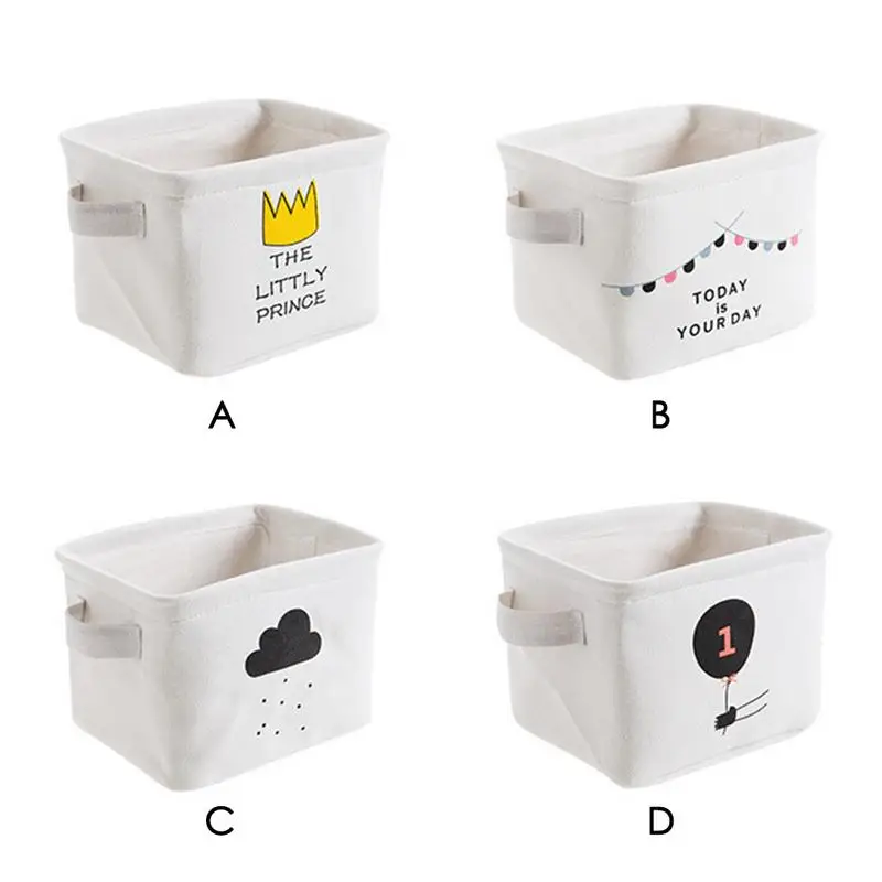 

Multifunction Cartoon Cloth Storage Basket With Handles Toys Box For Home Living Sundries Underwear Cosmetics Ribbon Balloon