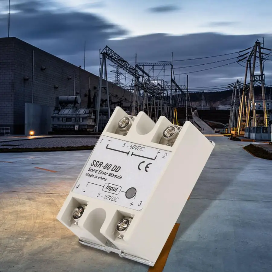 

off delay timer relay DC-AC Industrial Solid State Relay SSR-80DD 80A 3-32VDC to 5-60 VDC relay board