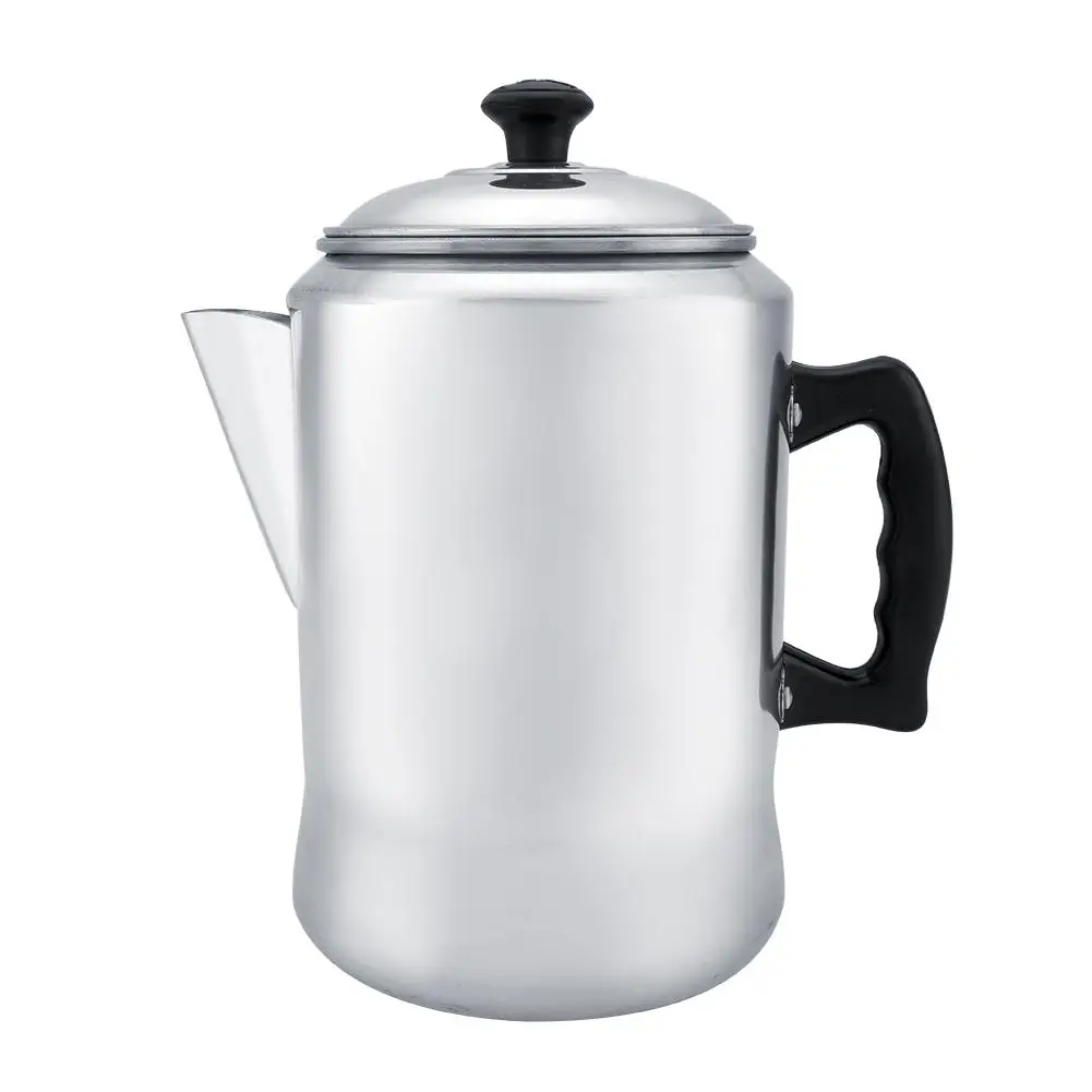 

3L Aluminum Alloy Coffee Maker Pot Percolator Tea Kettle Stove Top with Lid 14X14X24cm