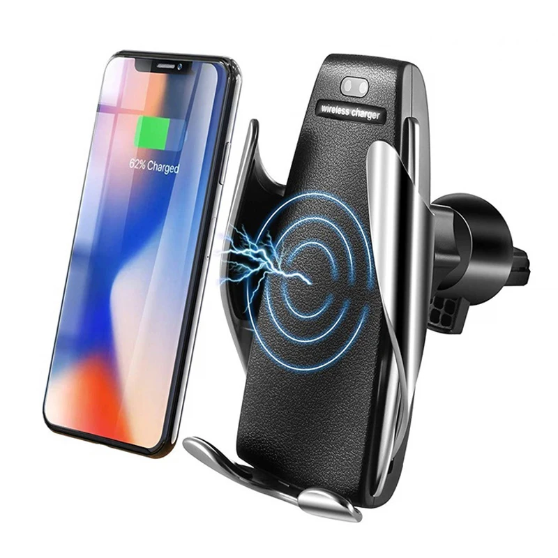 Automatic Clamping Wireless Car Charger Mount Infrared Sensor QI Induction Charging Phone Satnd Holder For iPhone for Samsung