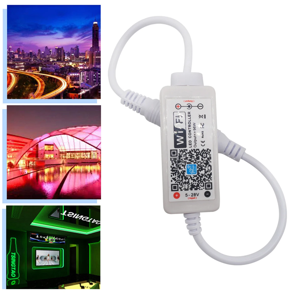 

control range Mini WiFi LED Controller DC 5~28V 30m Smart Light Control Device APP Control Waterproof