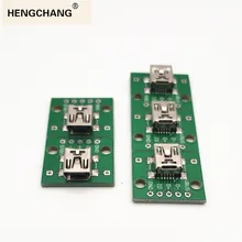 5 шт. Mini USB SMD для DIP 2,54 мм адаптер гнездовой разъем модуль Плата Pinboard PCB части DIY наборы для power Bank