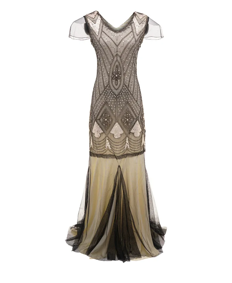

7 Ladies'self-cultivation and pleated resin-clad buttocks embroidered suit dress LXY01