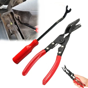 

2pcs Clip Plier Set & Fastener Remover Combo Repair Kit Hand Rool Pliers (Red)