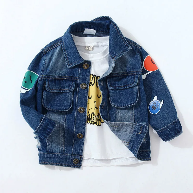 Toddler Boys Denim Jacket Kids Clothes Spring 2019 Children Turn Down