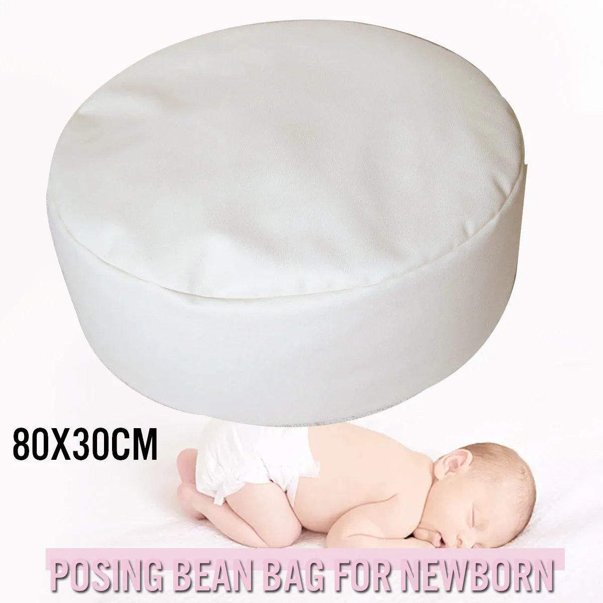 newborn baby posing beanbag