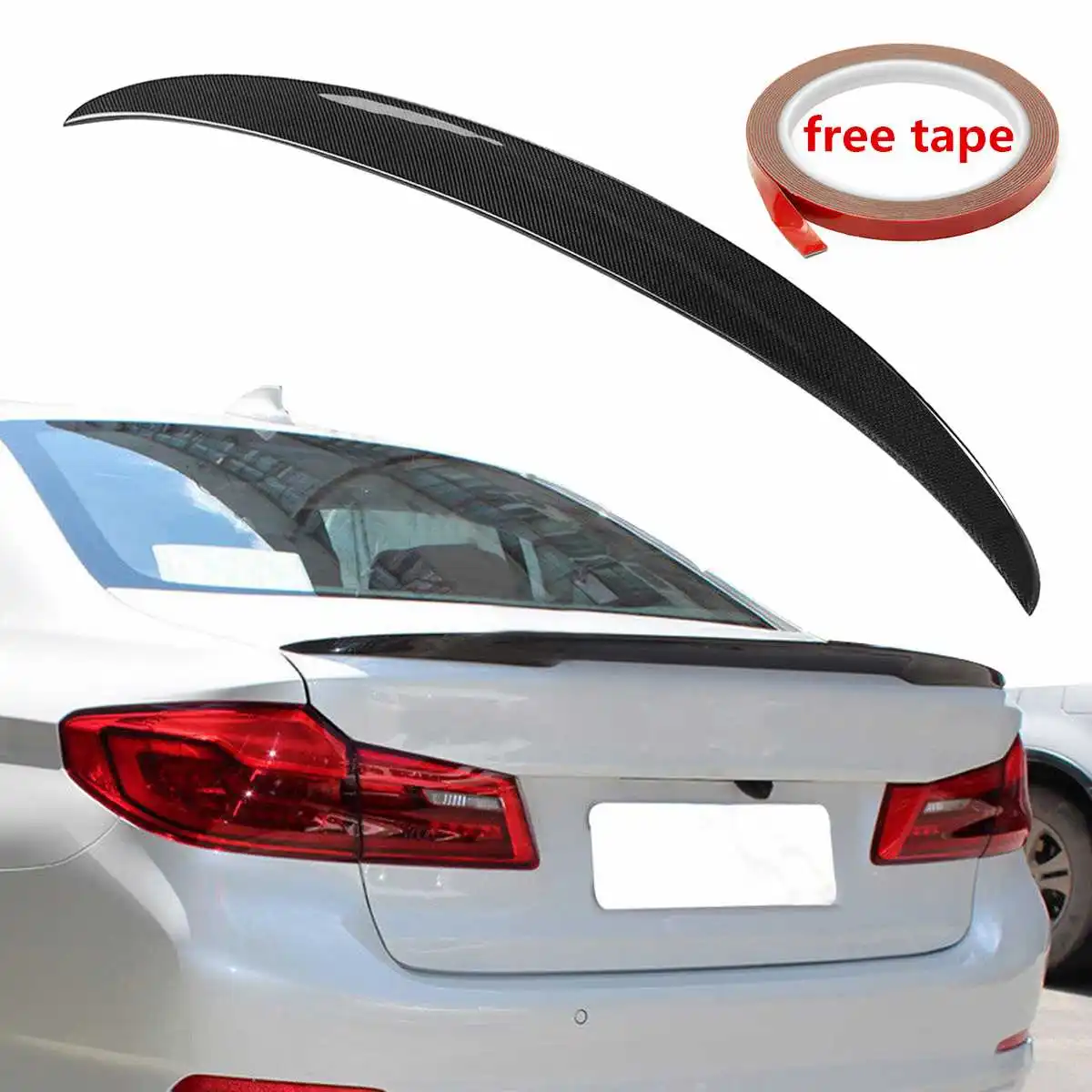 

Autoleader Car Carbon Fiber Rear Trunk Lid Spoiler Wing Boot Spoiler Wing for BMW 2017-2018 G30 530i 540i 5 Series