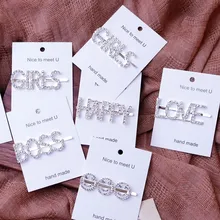 Женские заколки для волос с надписью Love Crystal, модные головные уборы для женщин и девушек, заколки невидимки для волос, заколки, аксессуары для волос