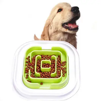 

Pet Dog Slow Eating Training Bowl Puppy Kitten Food Feeding Bowl Pet Feeder Dog Training Fun Maze Slow Food Bowl