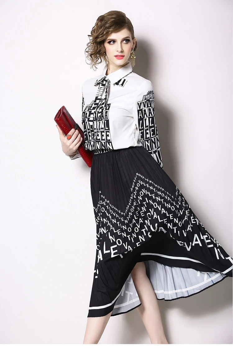 

New Women Shirts Print Full Sleeve Slim Turn-down Collar Blouse Shirt Black 1642