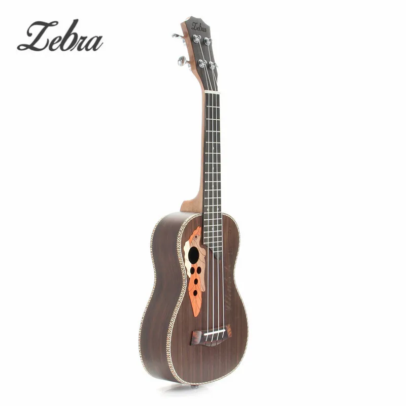 

Zebra 23 Inch Handcrafted Grape Leaf Rosewood Acoustic Ukulele Concert Uke Hawaii Mini Guitar 4 Strings Electric Guitarra