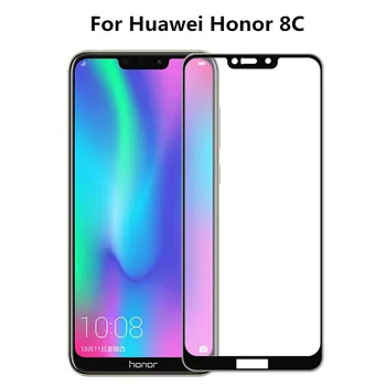 Перейти на Алиэкспресс и купить Премиум 3D закаленное стекло для Huawei Honor 8C защита экрана полное покрытие Защитная пленка для huawei honor 8c BKK-AL00 Play 8C
