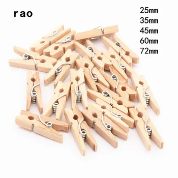 Made in China 25mm 35mm 45mm 60mm 72mm log Wooden  Clips  Photo Clips Clothespin Craft Decoration Clips School Office clips 1