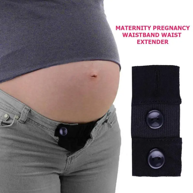 

Maternity Pregnancy Waistband Belt Adjustable Elastic Waist Extender Buckle Trousers Jeans Skirts Maternity Button Hooks