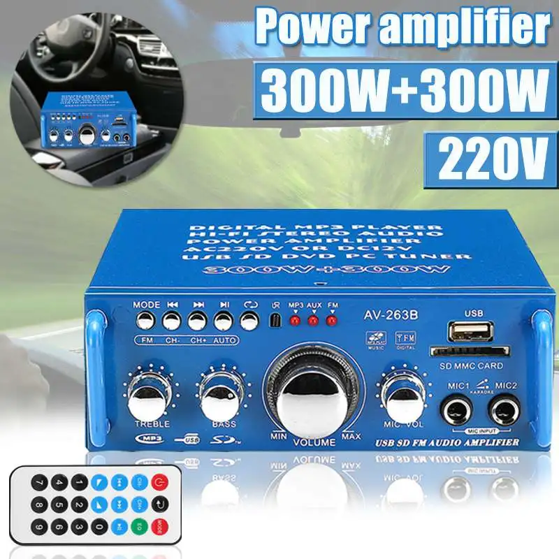 

DC 12V Mini Car Stereo Amplifier 2.0 Dual Channel Card Auto Audio Digital Amplifiers Sound for Auto Motorcycle Home