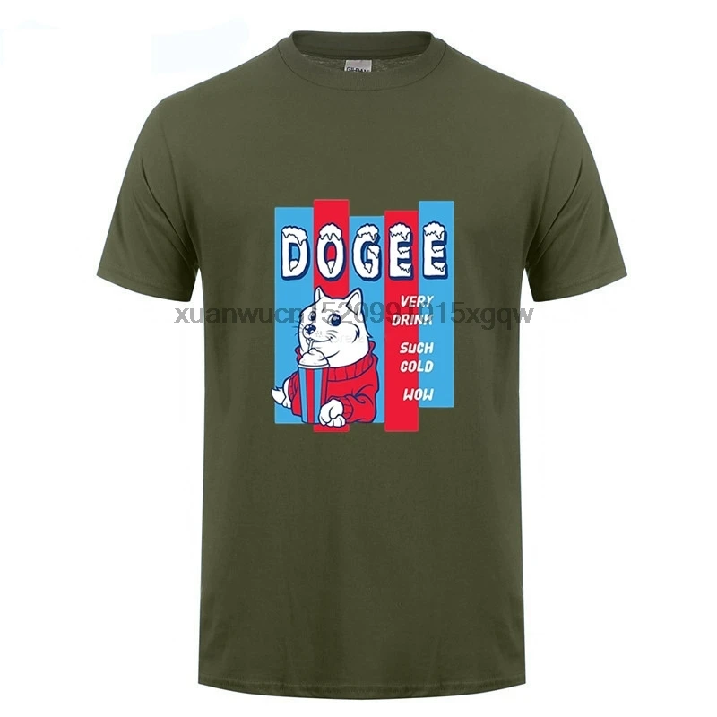 

GILDAN Funny Shiba Inu Dog T Shirt Dogee Very Drink Such Cold Wow T Shirt Shop Order Tees Shirt Team Short Sleeve Father's Day