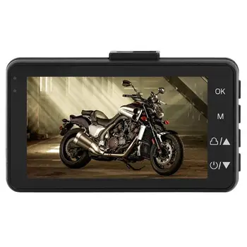 

M0518 Motorcycle DVR Dash Cam 3 inch LCD Front+ Rear View Camera Recorder 125 degree Automatic Recording Motorbike Dashcam ABS