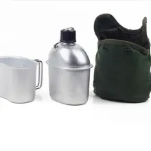 Специальный открытый спортивный военный алюминиевый нержавеющая сталь бутылка для воды столовая кувшин+ армейский зеленый тканевый чехол для кемпинга пикника путешествия