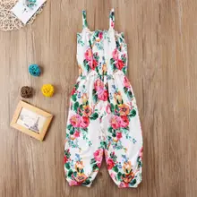 Одежда для маленьких девочек ремень Цветочные общий комбинезон трико одежда