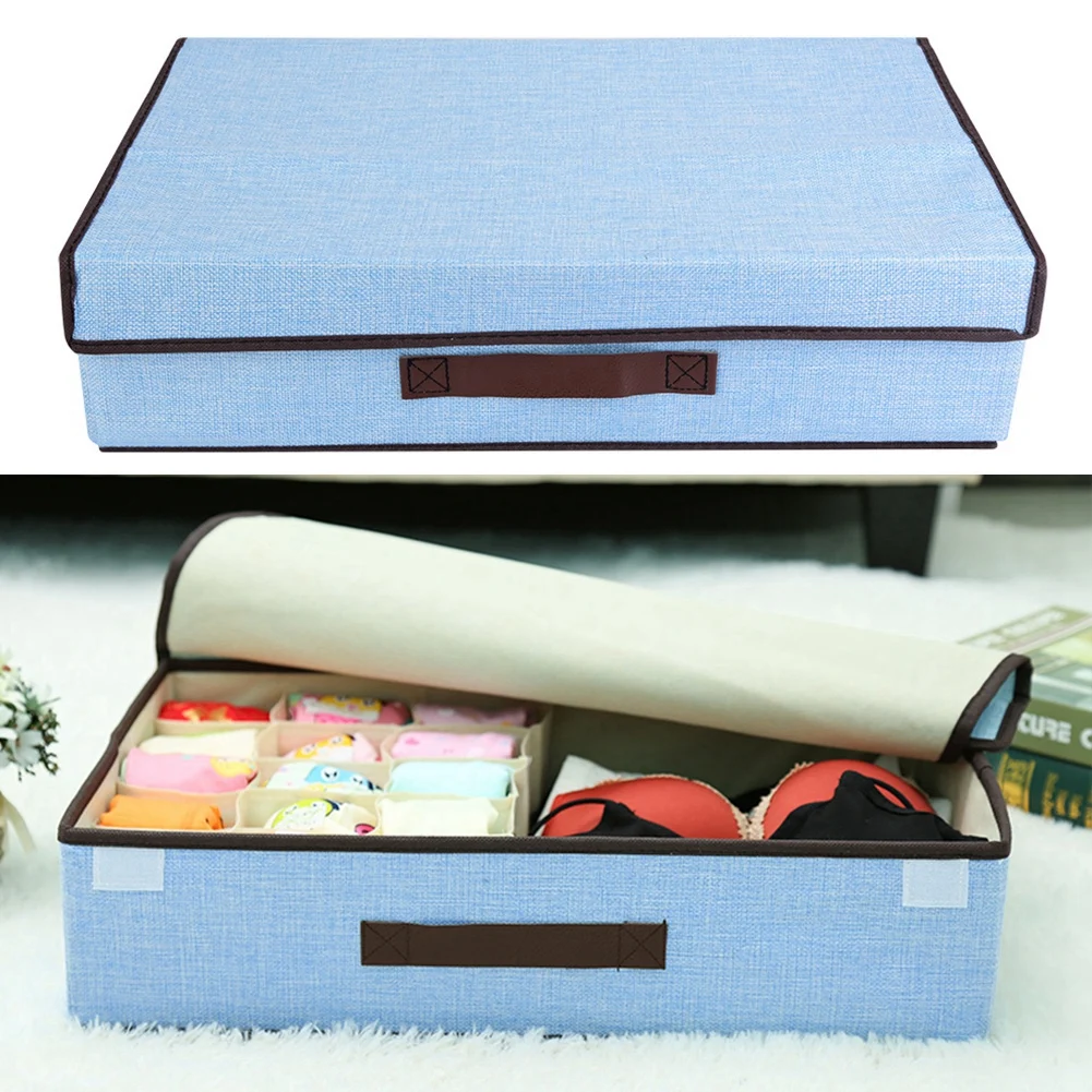 Складные хлопковые ящики для хранения шкафа органайзер для шкафа пылезащитный Антибактериальный для галстуков Носки Шорты бюстгальтер Organizador