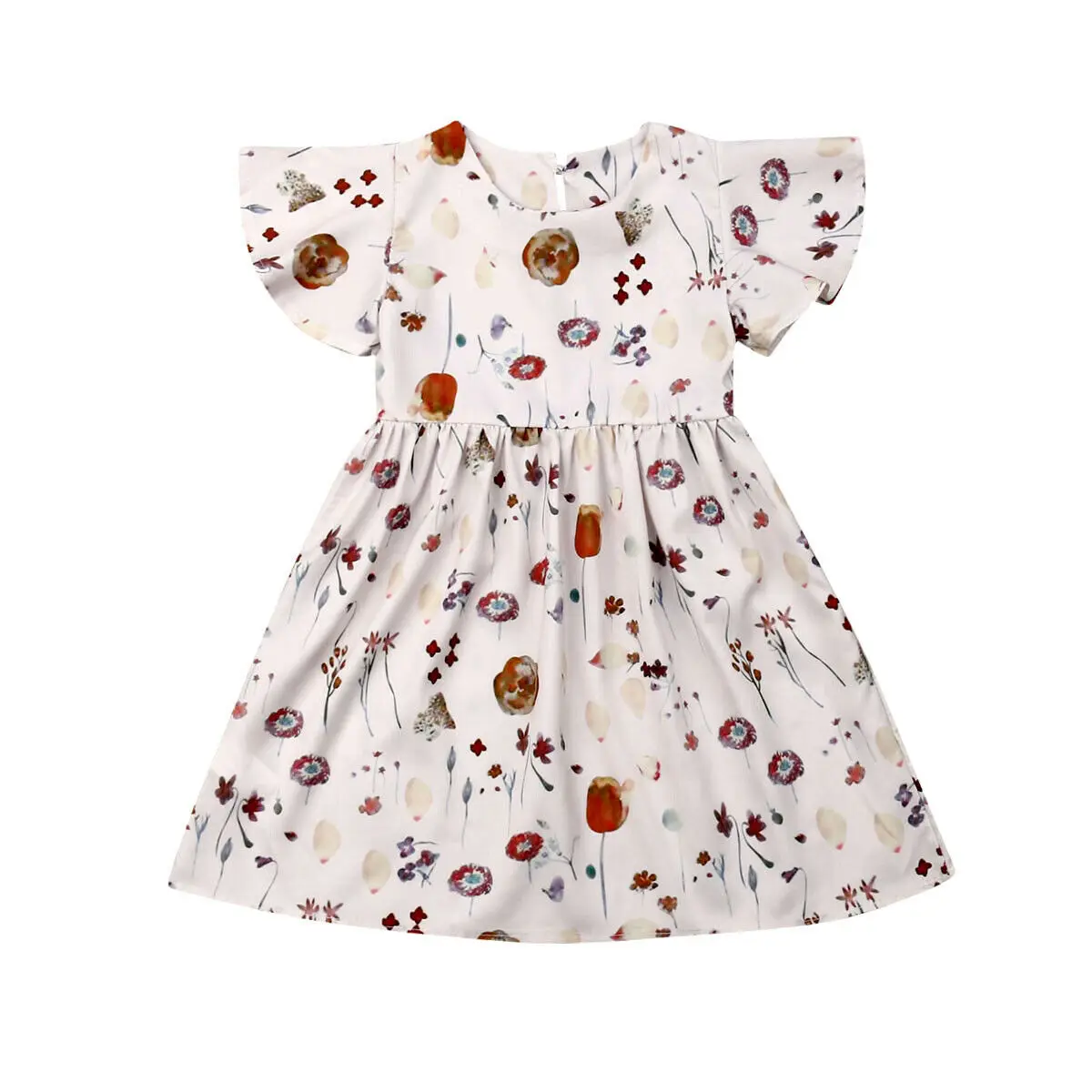Summer Infant Kid Baby Girl Flower Dress 2-7Y Ruffles Sleeve Floral Print Princess Boho Holiday | Детская одежда и обувь