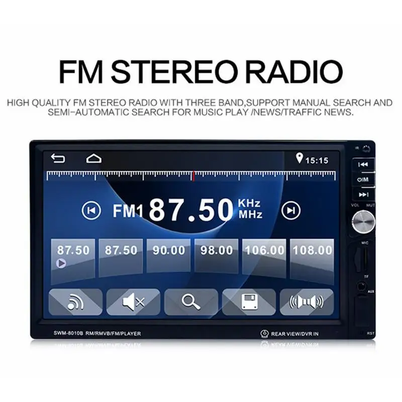 

HD 7 Inch Touch Screen Car Audio MP4 With Square Control Car MP5 Player Bluetooth Hands-free Call Radio 8010B