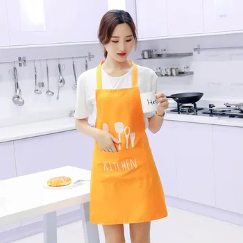 

DropShipping New Lady Woman Apron Home Kitchen Chef Aprons Restaurant Cooking Baking Dress Fashion Cleaning Apron With Pockets
