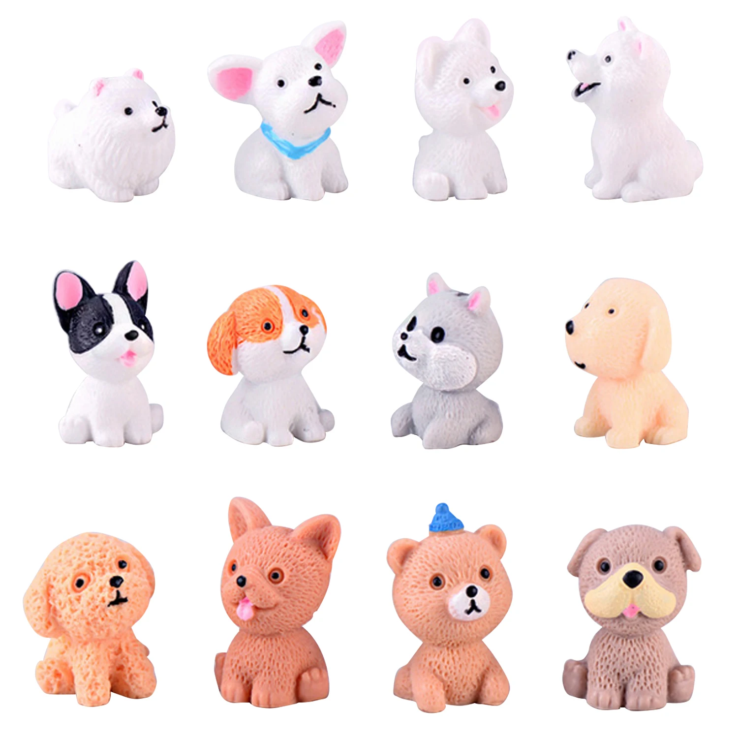 12 шт милые Мультяшные полимерные модельная игрушка в виде собаки для миниатюрный Сказочный Сад Микро-украшения Ландшафтные украшения
