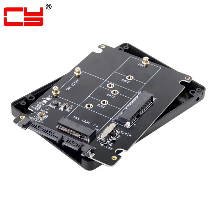 

SATA 3.0 to Combo M.2 NGFF B-key & mSATA SSD Adapter Converter Case Enclosure with Switch 2 in 1