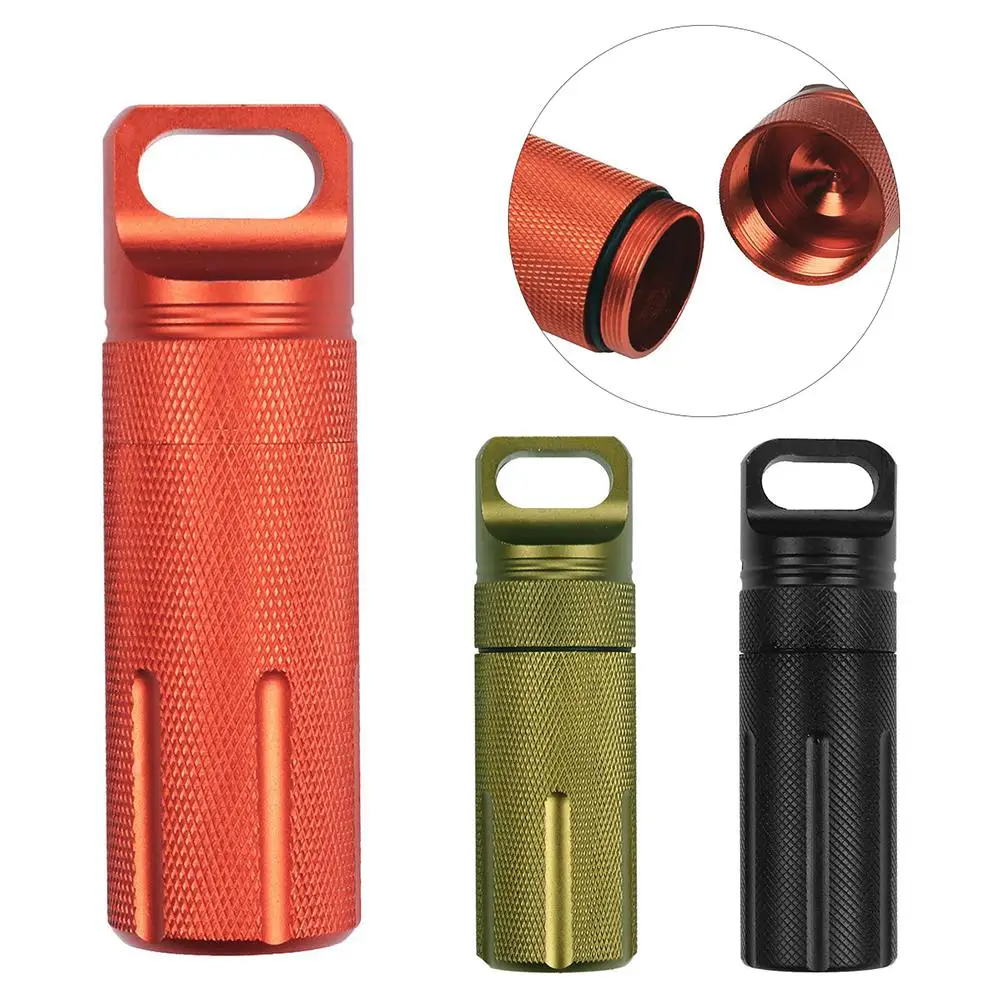 

Portable Waterproof Storage Bottles Outdoor Survival Mini Capsule Seal Bottle Airtight Pill Case Container Storage Box EDC Tool