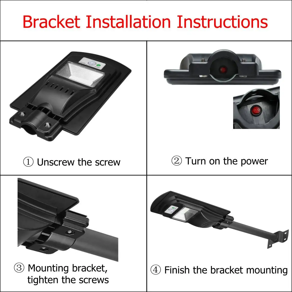 Светодиодный светильник 60/40/20 Вт на солнечной энергии настенный уличный