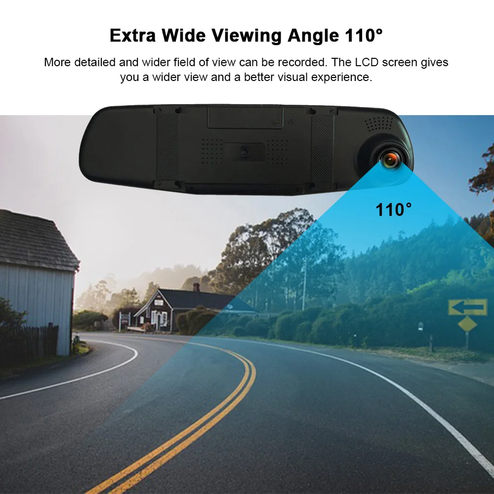 3,5 дюймов 1080P Full HD видеорегистратор для вождения автомобиля, зеркало заднего вида, видеорегистратор, камера ночного видения