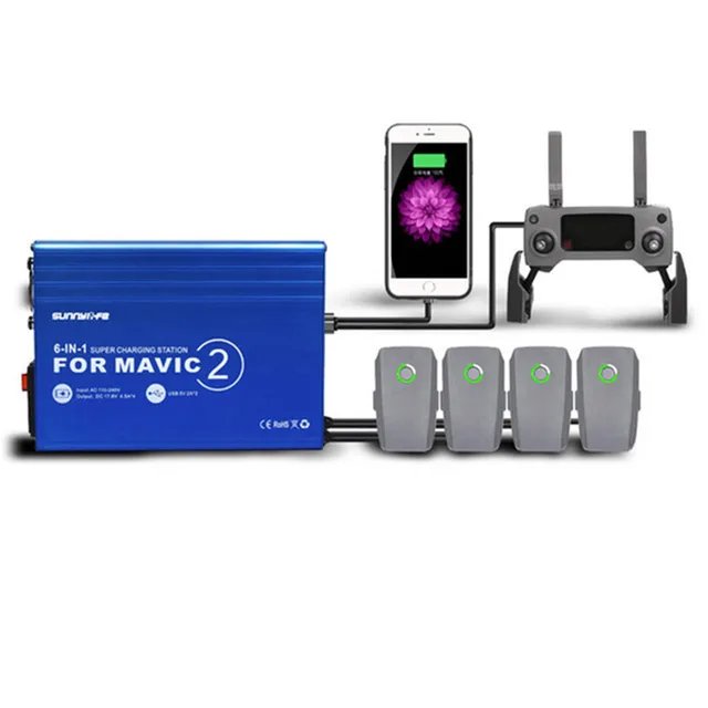 $32.99  6 IN 1 Charger Hub for Mavic 2 Battery Fast Charger DJI Mavic 2 Pro/Zoom Parallel Chargeing Hub Dro