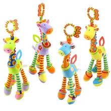 Newborn Infant Stroller Plush Toys Giraffe Animal Teether 0-3 Years Baby Crib Bed Hanging Toy Gift YJS Dropship