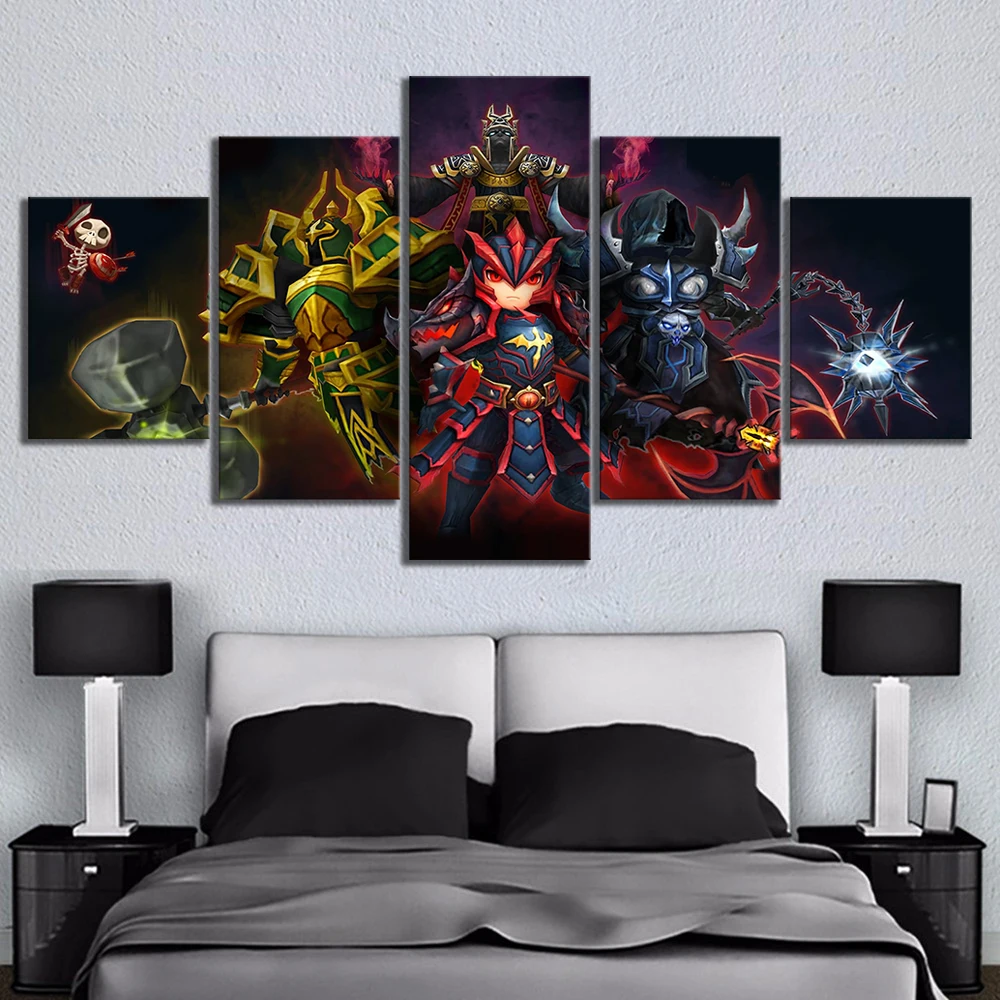 

5 Piece Summoners War Sky Arena Card Game Canvas Printed Wall Pictures Home Decor For Living Room Poster Canvas Wholesale