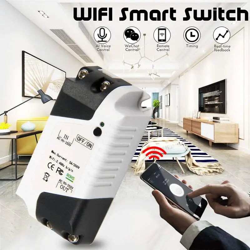 

New Home Smart Wireless Wifi Switch Remote Control Automation Module DIY Timer Automation Relay Module Controller Work with Alex