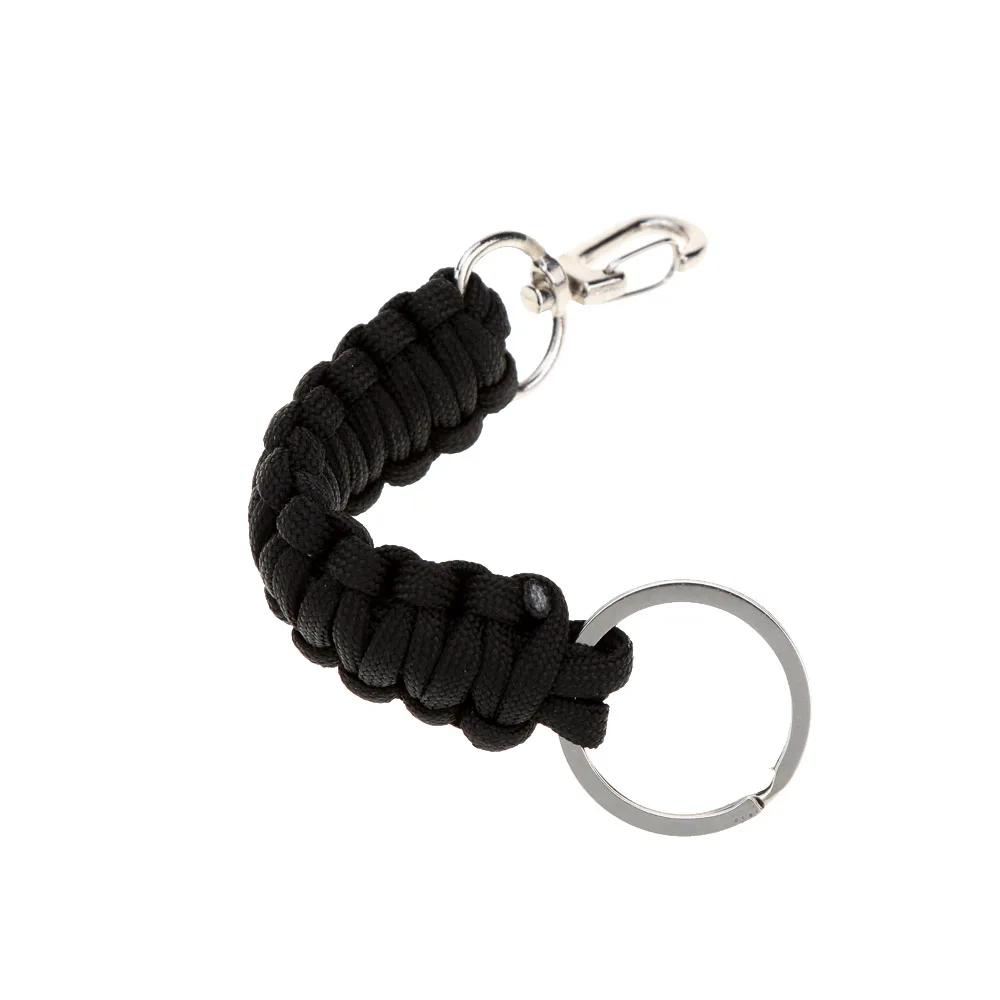 7 حبلا المنسوجة Paracord سلسلة مفاتيح قصيرة أدوات عدة نجاة المظلة الحبل سلسلة مفاتيح قصيرة حلقة تسلق هوك أطقم سفر